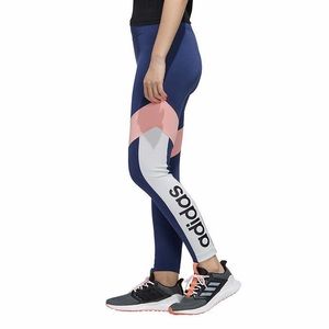Adidas blue white pink colorblock tights leggings size S